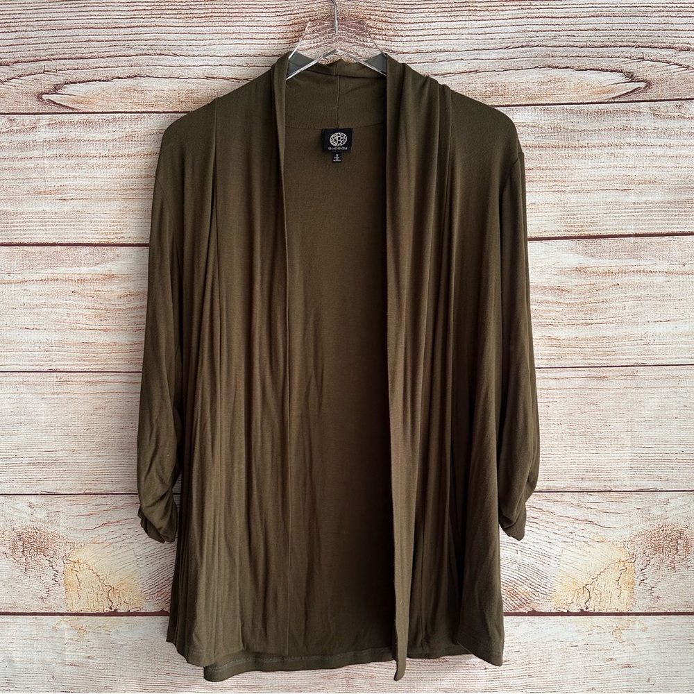 Bobeau Brown Drape Cardigan
